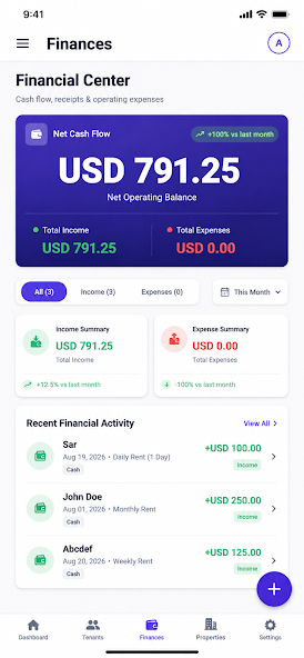 LandlordPro financial center screenshot